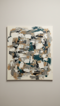 Mixed-media abstract canvas painting